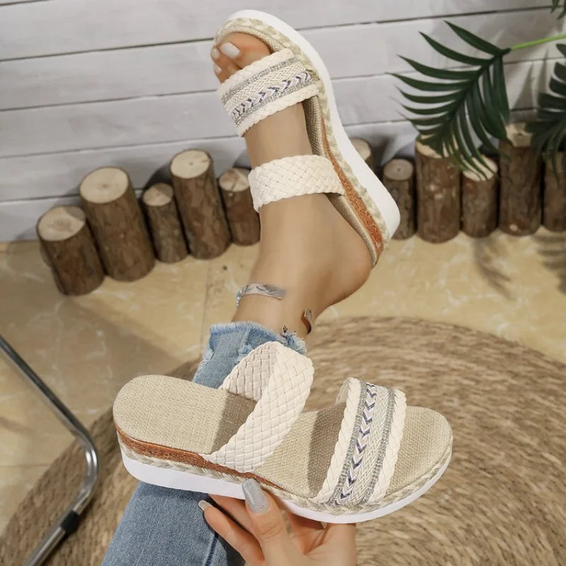 Women's Sandals Women Heels Sandals Summer 2026 Shoes Woman Wedges Chaussures Femme Block Heeled Slippers Summer Footwear Female