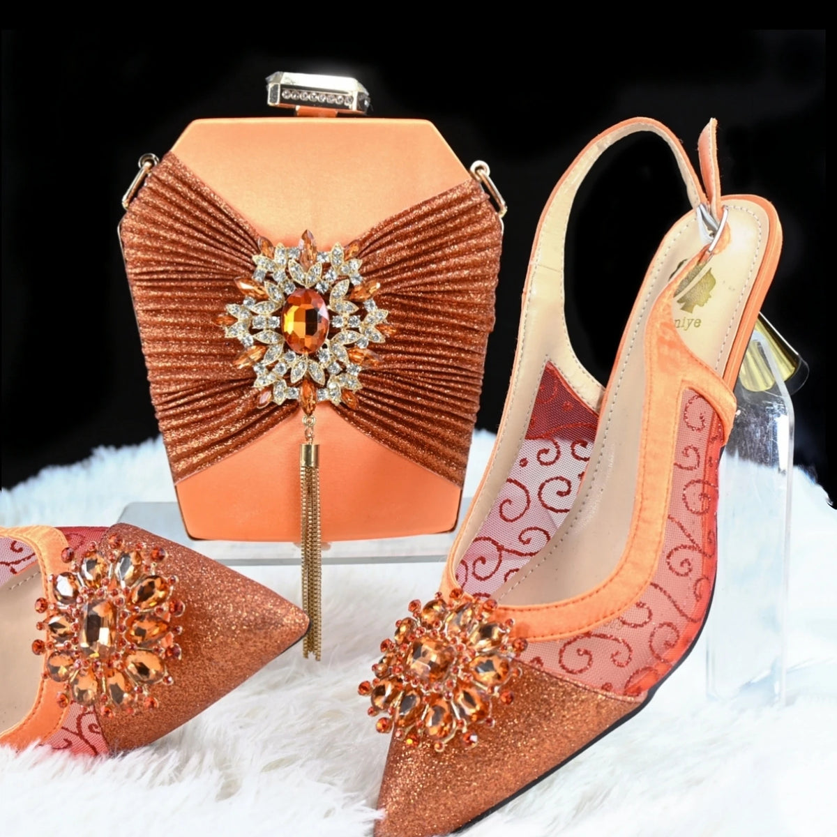 Doershow High Quality African Style Ladies Shoes And Bags Set Latest coffee Italian Shoes And Bag Set For PartyHGH1-14