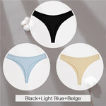 3Pcs/Set Women Cotton G-String Panties Female Low Rise Thongs Ladies Sexy Bikini 7 Solid Color Girl Soft M-XL Intimates Lingerie