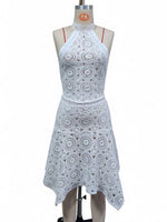 New Hollow Out Crochet Knitted 2 Pieces Suits Tunic Beach Cover Up Cover-ups Beach Dress Beach Wear Beachwear Female Women V8391