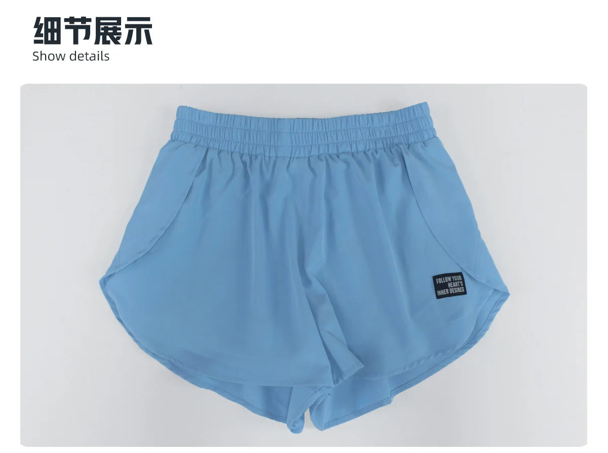 Breathable Yoga Tennis Shorts Women Anti Glare Belt Lined Sports Pants Outwear Quick Drying Training Running Fitness Shorts