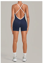 Women's Seamless Yoga Jumpsuits Fitness Sports Gym Hip-lifting Sleeveless One-piece Backless Workout Training Shorts Jumpsuit