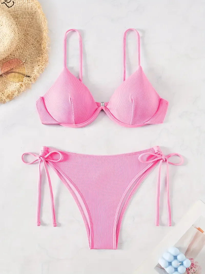 ZTVitality Solid Underwire Sexy Bikini 2025 New Arrival Biquini Padded Push Up Bandage Swimsuit Women Swimwear Summer Beachwear