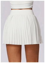Sports Tennis Short Skirt Women's Summer Pleated Fake Two-piece Quick Drying Skort Fitness High Waist Pocket Yoga Running Skirts