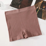 1Pc Women Boyshort Panties Ribbed Seamless Underwear Mide Rise Panties Breathable Safety Short Pants Female Sports Intimates