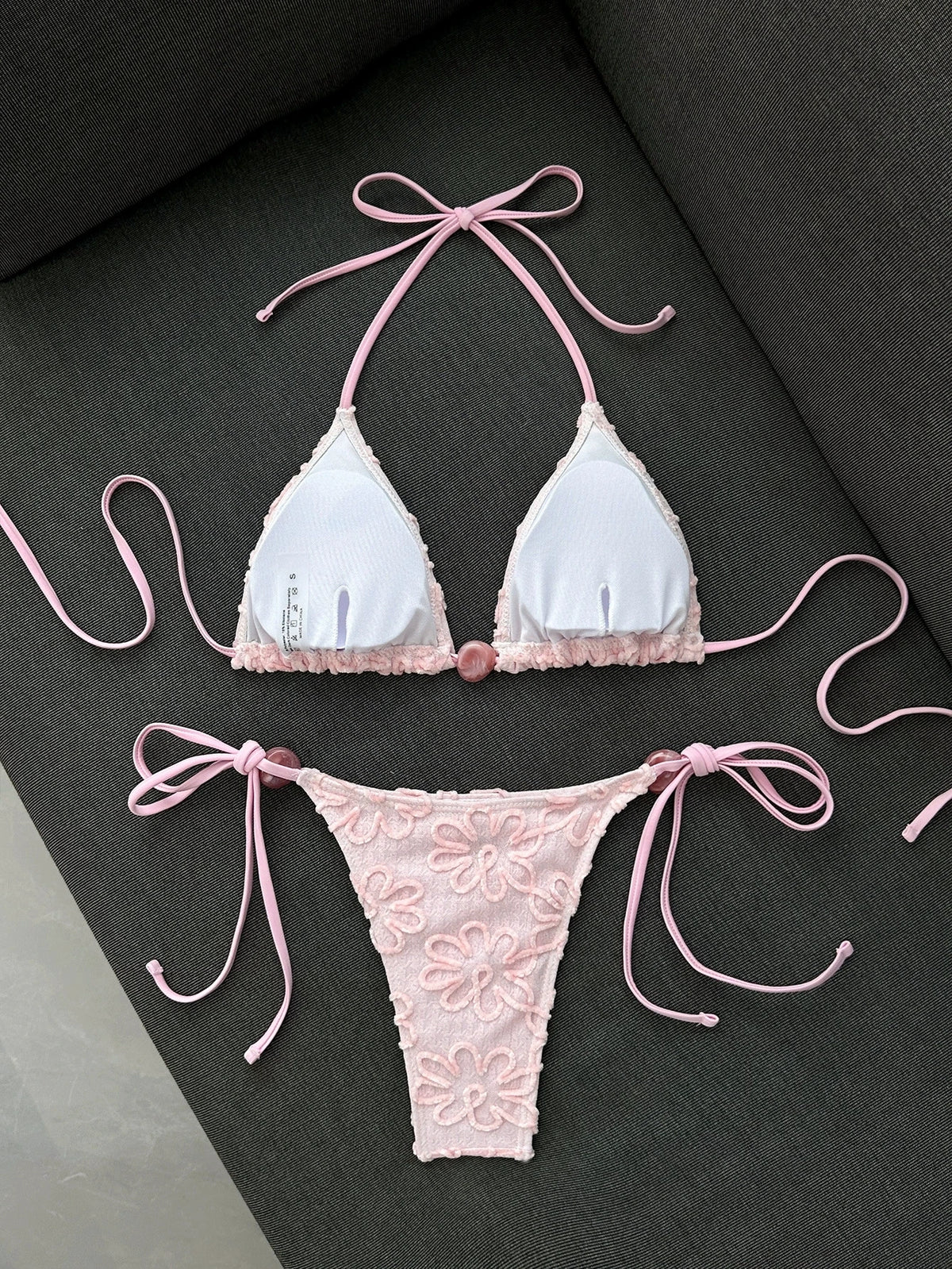 DEKA Pink Lace Micro Bikini 2026 Women Brazilian Push Up Bra Tie Side Thong Swimsuit Beach Holiday Bathing Suit 2 Piece Swimwear