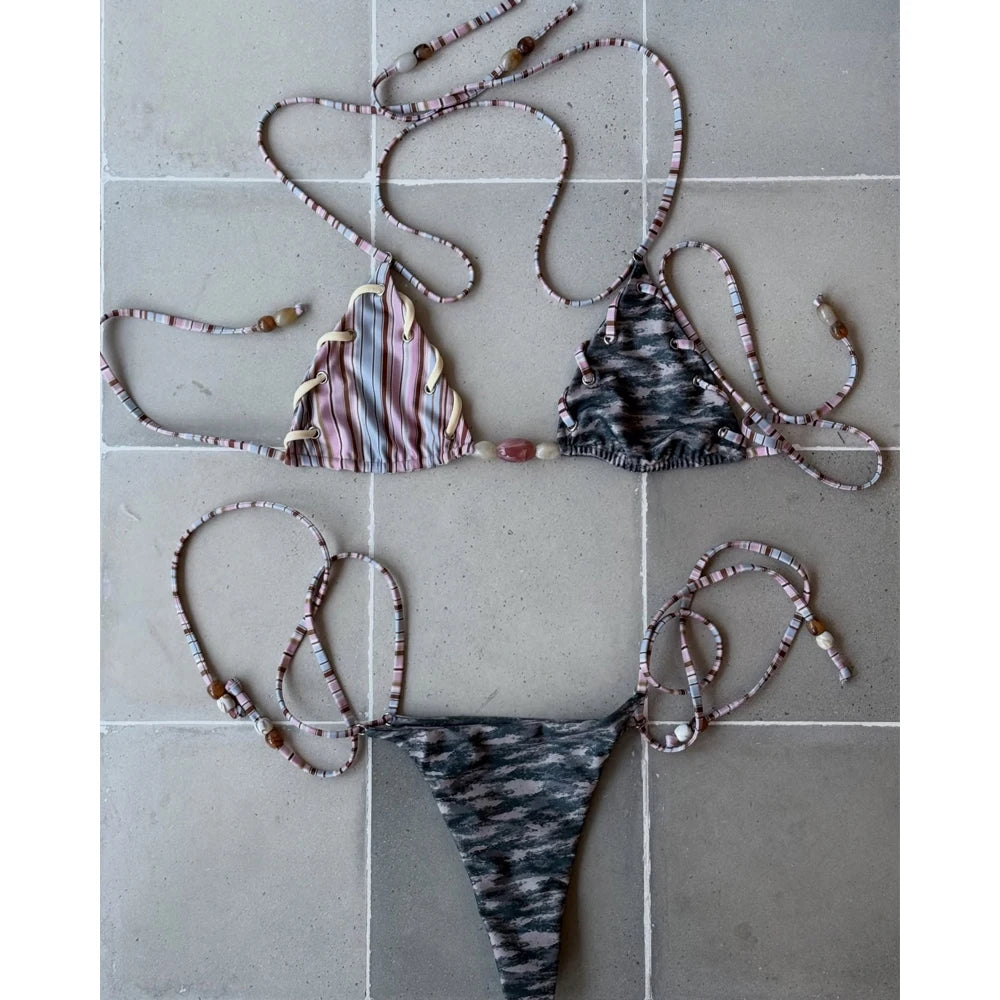Micro Bikinis 2026 Sexy Women Swimsuit Push Up Swimwear Print Bikini Set Biquini Bathing Suit Swimming Suit Beachwear Female