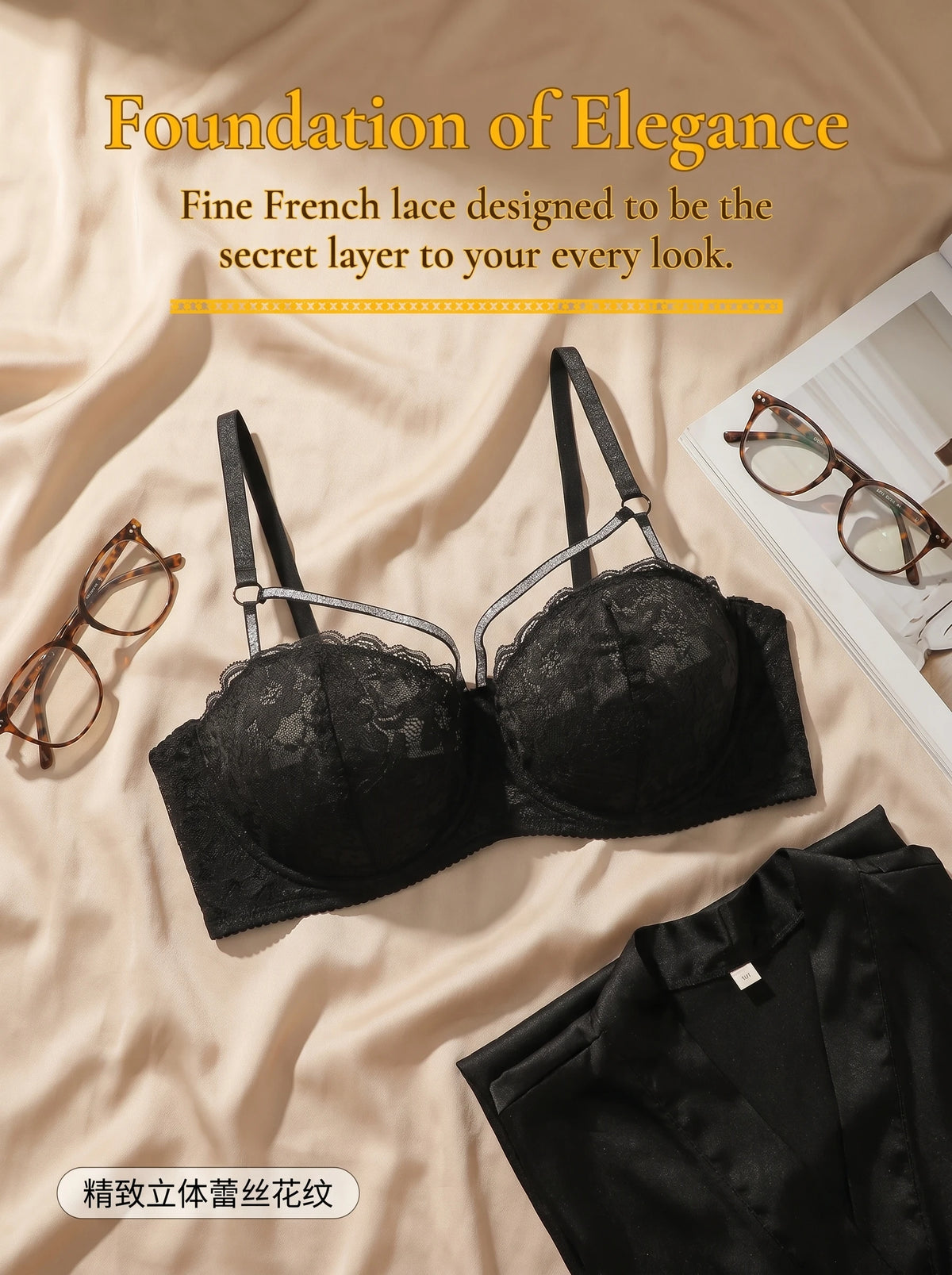 Plus Size Lace Bra Women Thin Cup Bralette Sexy Diamond Strap Brassiere Transparent Floral Lingerie Push Up Intimate bra MR2670