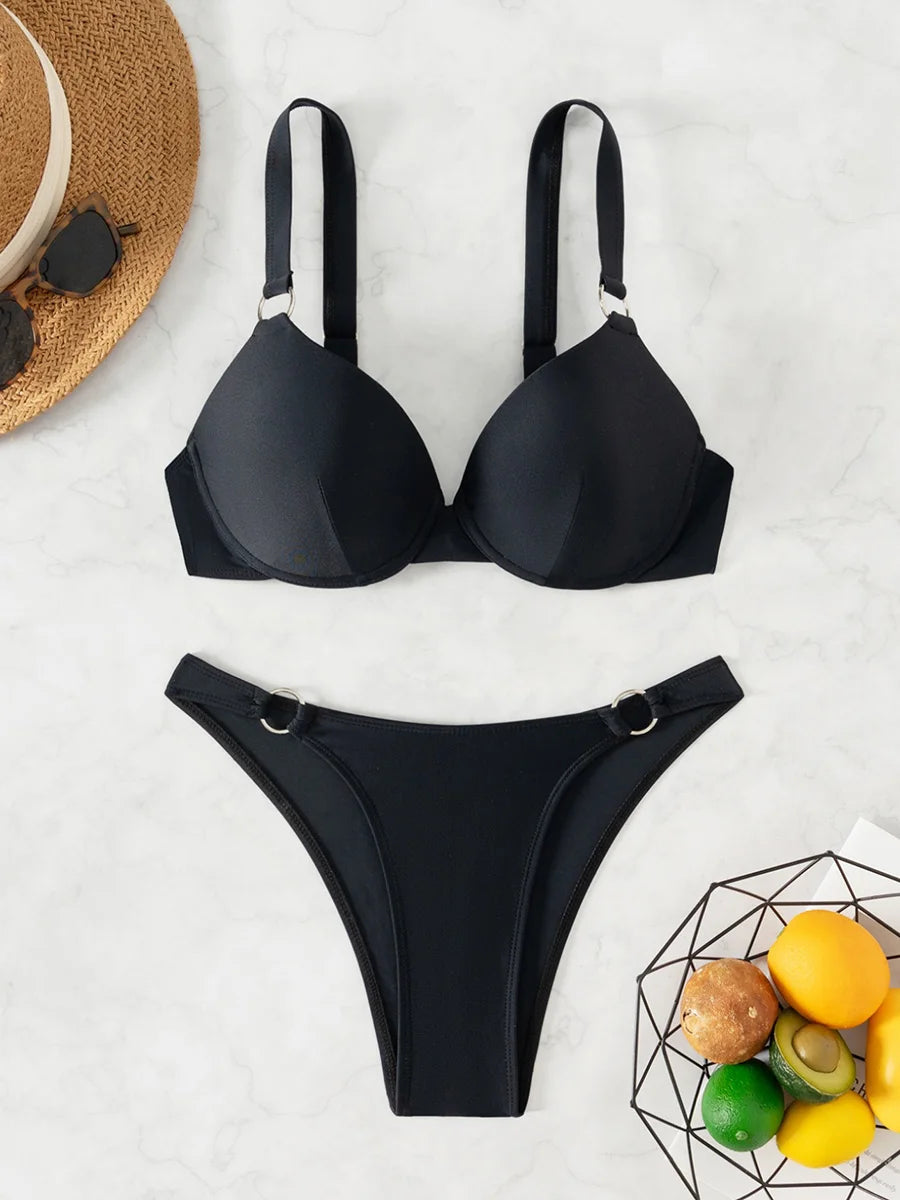 Leopard High Waist Bikini Push Up Bra Cup Bikinis 2026 Women Swimsuit Female Swimwear Two Piece Bikini Set High Cut Bathing Suit