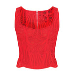 Lace Double Layer Fitted Corset Casaul Style Waist Trainer Mesh Solid Color Hollow Out Backless Suspenders Sleeveless Top CSSX