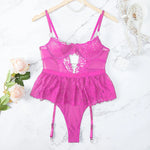 Lenceria Mujer Sexy Push Up Bras Sexy Outfits Bra Panties Set G-string Garter Belt Lenceria Set Lace Dress Women's Intimates