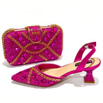 Doershow Italian Shoe and Bag Set New 2026 Women Shoes and Bag Set In Italy wine Italian Shoes with Matching Bag 1-16