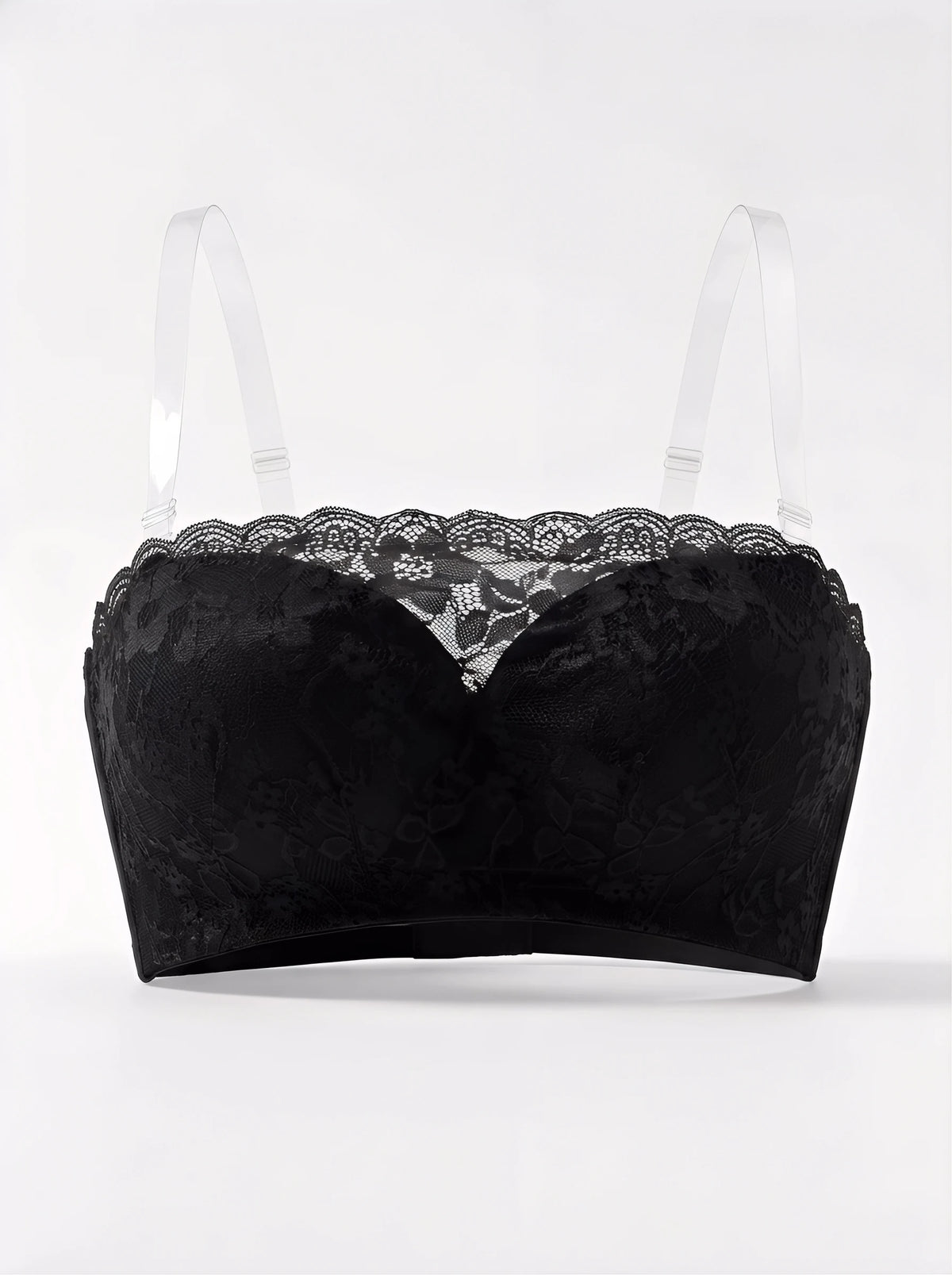 Plus Size Strapless Bra C D Cup Underwire Black Lace WomenAnti-Slip Comfort Support Lingerie for evening gowns MR3502