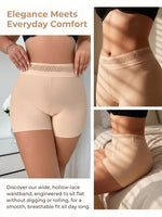 High Traceless Panties Lace Waistband Stay Flat Anti Rolling Soft Stretch Underwear Breathable Nude Briefs CX001