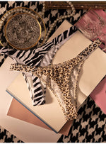 Cotton Sexy Women Panties Leopard Zebra Printed Seamless Girls Briefs Thong Girls G String Fitness Low Waist T-back Size S-XL