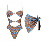 2Pcs Printed Swimsuit Women Sexy Bikini Push Up Swimwear Bandeau Biquini Female Hollow Bathingsuit Micro Swimming Suit Beachwear