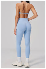 Breathable Quick Drying Yoga Set for Women Beauty Back Sports Bra High Waist Leggings Fitness Suit Outwear Gym Running Tracksuit