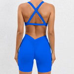 Seamless Yoga Fitness Sets Women High Waist Hip-Lifting Shorts & Sports Bra Workout for Running Gym