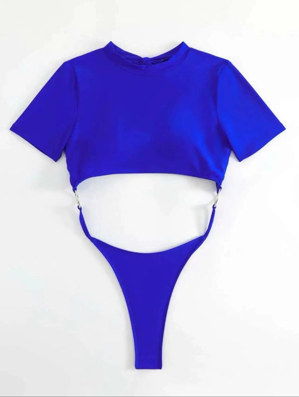 XS - L Mini Micro Thong Short Sleeve One Piece Swimsuit Women Female Swimwear Cut Cut Monokini High Cut Bathing Suit Swim Lady