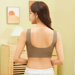 Ice Silk Wireless Bras For Women Push Up Chest One Piece Outer Wear Bra Traceless Underwear Vneck Female Lingerie