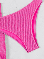 2026 New Sexy Bandeau Bikini Women Metal Water Droplet Ornament Push Up Mesh Skirt 3 Piece Swimsuit Beach Bathing Suit Swimwear