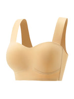 Women's Wirefree Seamless Bra, Back Closure U-Back Support Bra, No Steel Ring Comfortable Everyday Bra, Nude Invisible Underwear
