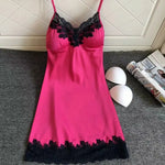 Sexy WomenSilk Robe Dress Nightdress Soft Lace Casual Nightgown Straps Sleepwear Nightdres