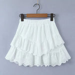 Foridol Summer Off Shoulder White Lace Skirt Set Dress Women Outfits Ruffles Tiered Mini Flower Embriodery Two Pieces Beach Suit