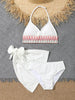 Girls 3pack White High Waist Bikini Sets with Skirts Kids Swimsuit 7-12 Years Children's Swimwear 2026 Cute Bathing Suit Teens