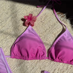 With Skirt Gradient Halter Bikini Female Swimsuit Women Swimwear Three-Pieces Bikini Set Padded Bather Bathing Suit Swim V7044