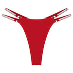 1pcs Green New Year Sexy Women g-string Underwear Breathable Elegant Female Lingerie Shiny Lady thongs Low Rise Fashion Panties