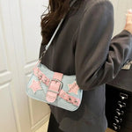 Fashion Women's Handbags Denim Stars Pattern Cool Girls Underarm Bag Female Small Shoulder Hobo Bags Chain Tote Bag