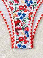 ZTVitality Sexy Floral Print Whip Stitch Bikini Set 2025 New Arrival Padded Bra Push Up Swimsuit Women's Swimwear Summer Biquini