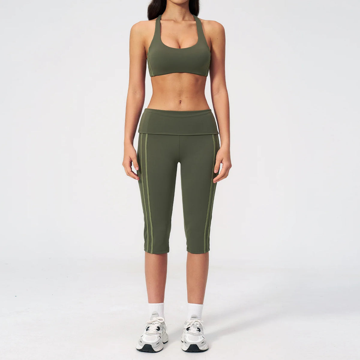 Summer Color Blocked Yoga Sets Women Slim Sports Bra High Waist Pants Fitness Suits Outwear Gym Running Push Up Workout Clothes