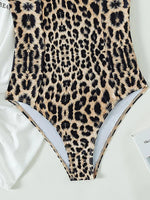 Leopard Underwired Bra Cup One Piece Swimsuit Women Swimwear Female High Cut Leg Monokini Push Up Bathing Suit Swim Bodysuit
