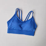 Women's Beautiful Back Contrasting Sports Bra Integrated Buckle Yoga Top Fitness Bra Supportive Active Wear