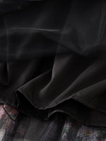 Early Fall Floral Print Ruffle Mesh Skirt Women Irregular Flowy A-line Midi Skirt for Travel, Beach, Shopping