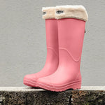 Women's Rain Boots Anti Slip Thick Soles Outdoor Long Tube Rain Boots Waterproof Fashion Wear-resistant Kitchen Women's Boots