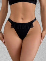 1PCS Low-Rise Sexy Solid Women's Panties Elegant Ruffle Briefs Comfortable Breathable Female Underwear Fashion Lingerie