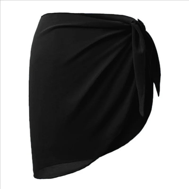 Summer Beach Swimwear Cover Up Wraps for Women Sexy See-Through Chiffon Wrap Skirts Sun Protection Bikini Cover Up Bathing Suits