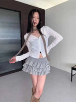 Sweet And Spicy Ballet F-length Skirt With Elastic Waist And Lace Hem Flared Cake-aped Ort Skirt For Young Women 8PO5