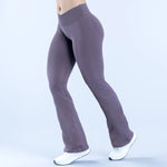 Flares Gym Legging for Women Seamless Yoga Pants High Cross Waist Scrunch Sports Legging Yoga Tights Wide Leg Workout Trousers