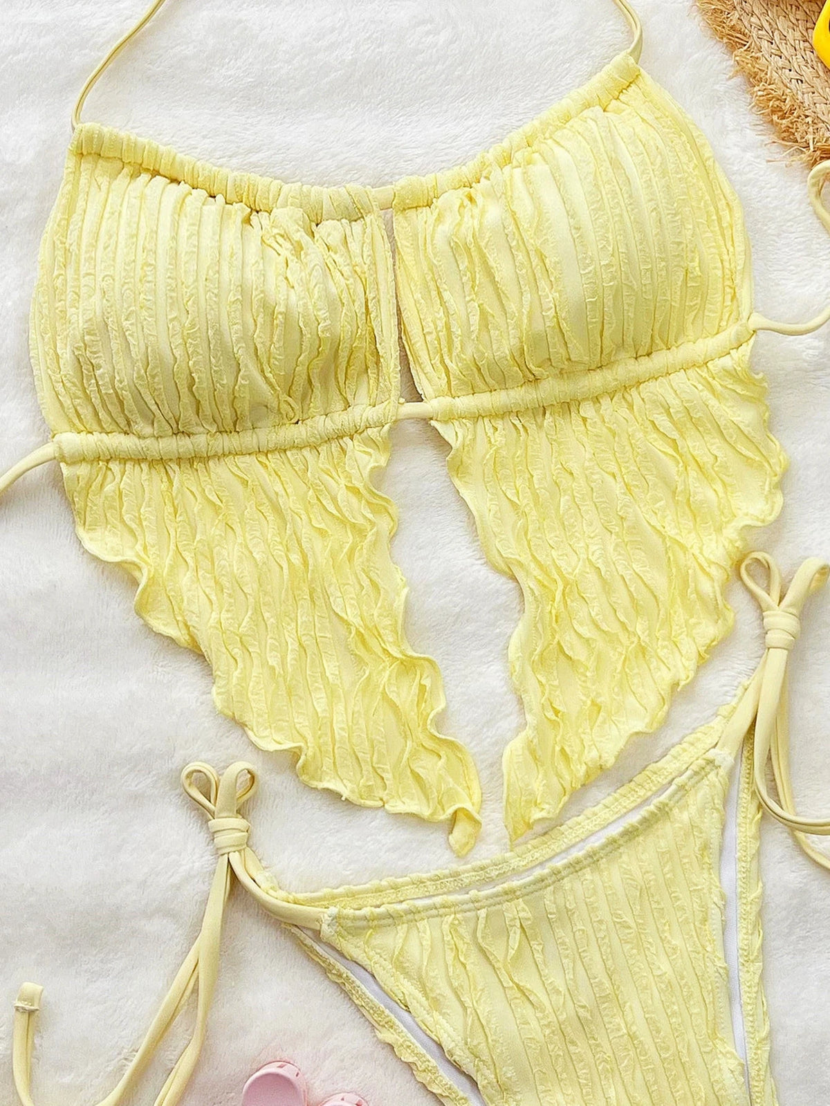 DEKA New Brazilian Yellow Bikinis Women Lace-Up Swimwear Female Swimsuit For Swimming Wear Bathing Suits Bikini Set Beachwear