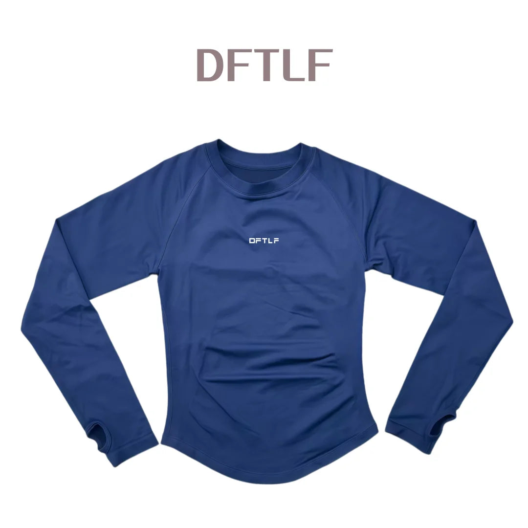 DFTLF Yoga Shirts For Women Long Sleeve Winter Fitness Running Gym Clothes Workout Dry Fit Breathable High Elastic Sports Top