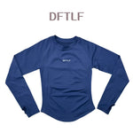 DFTLF Yoga Shirts For Women Long Sleeve Winter Fitness Running Gym Clothes Workout Dry Fit Breathable High Elastic Sports Top