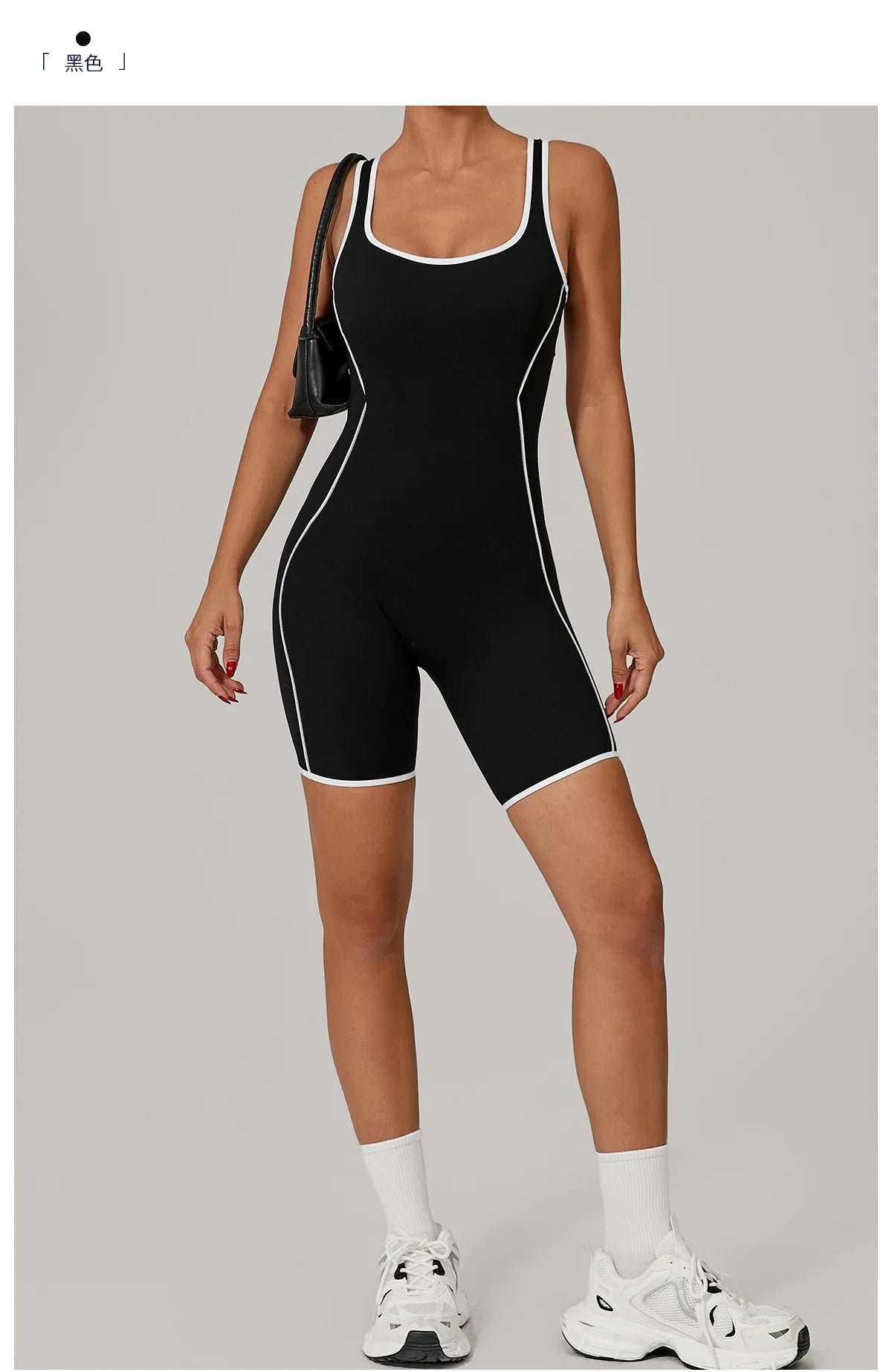 Sexy Sleeveless Backless Scrunch Yoga Jumpsuit Women Black Contrast Hollow One Piece Sports Suit Tight Fitness Sports Overalls