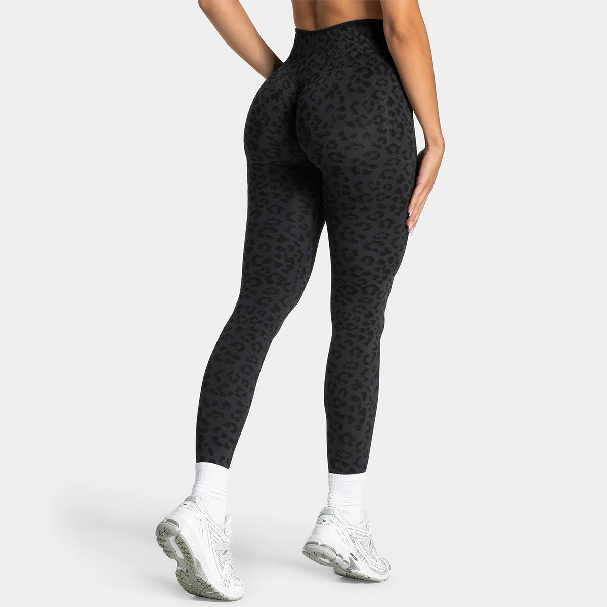 Leopard Print Color Block Yoga Pants, High Waist Stretch Workout Leggings for Women, Casual Sports Activewear