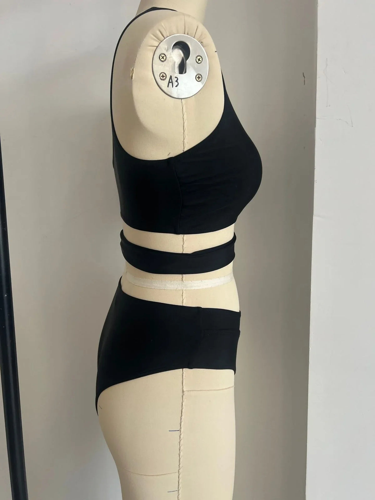 Woman 2026 Bikini One Shoulder Top Olive Green Bikinis High Waist Brief Side Cut Out Swimwear Solid Cropped Top Two Piece