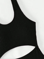 Sexy White One Piece Swimsuit Women New Hollow Out Swimwear 2024 Ribbed Bathing Suit Push Up Monokini Beach Swimming Suit Summer