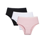 3Pcs/Set Women Cotton Panties High Waist Soft Stretch Briefs Female Underpants Solid Color Comfort Underwear Sexy Lingerie S-L